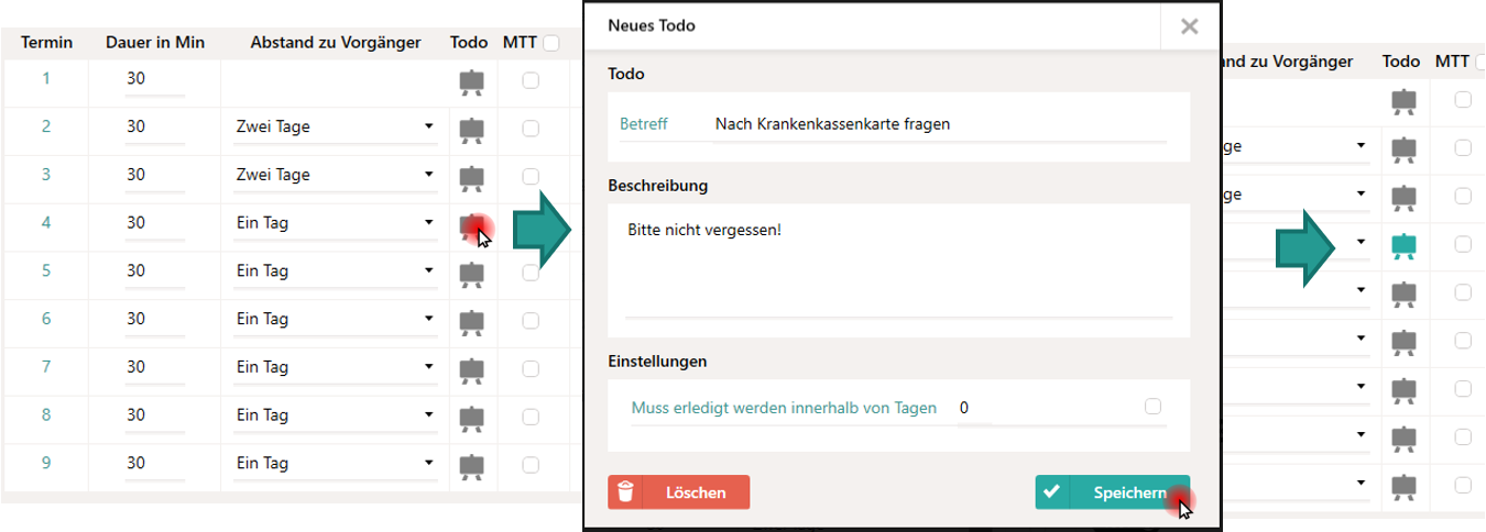 To-Do in Serienvorlage