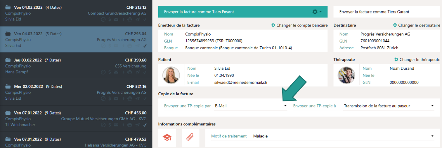 Copie TP dans les factures