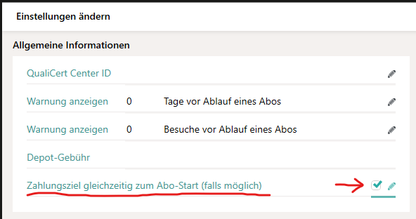 Zahlungsziel mit Abostart