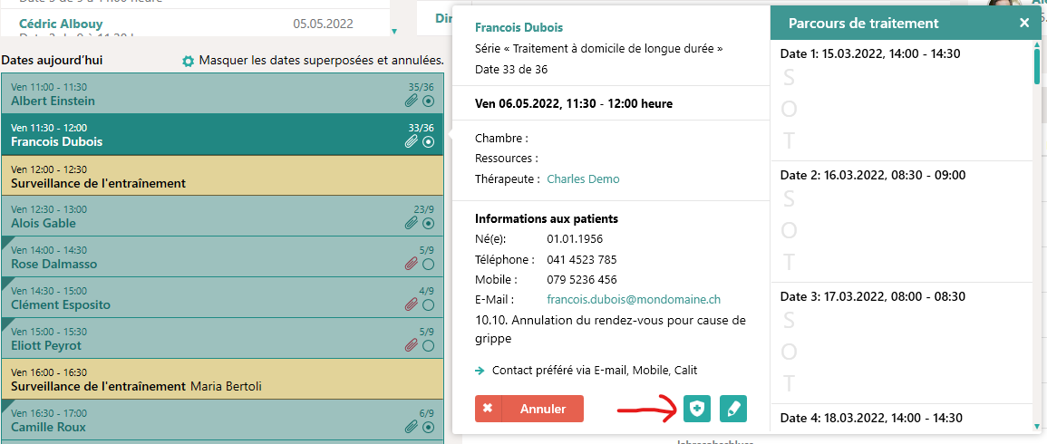 A propos des "Dates aujourd'hui" dans le Dashboard
