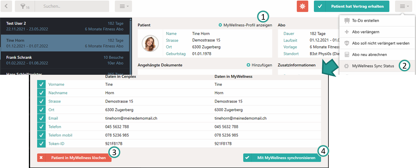 Neue MyWellness-Schnittstelle