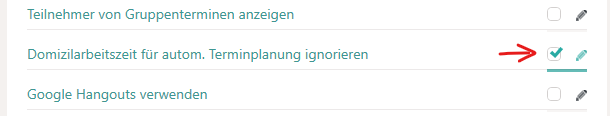 Neue Einstellung für den Kalender