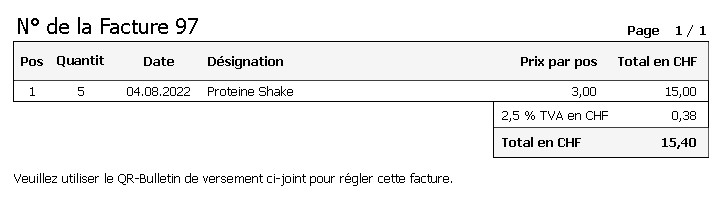 TVA indiquée