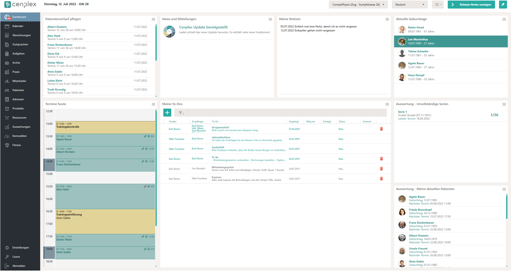 Das neue Dashboard