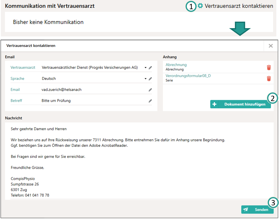 Vertrauensarzt kontaktieren