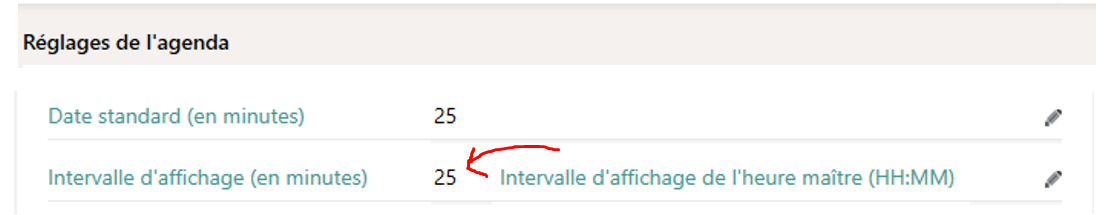 Intervalle de temps individuel