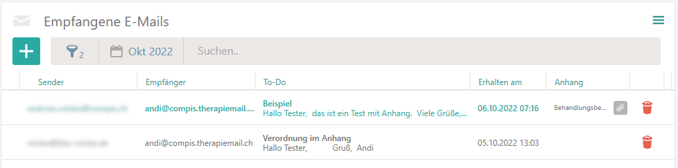 Mails empfangen