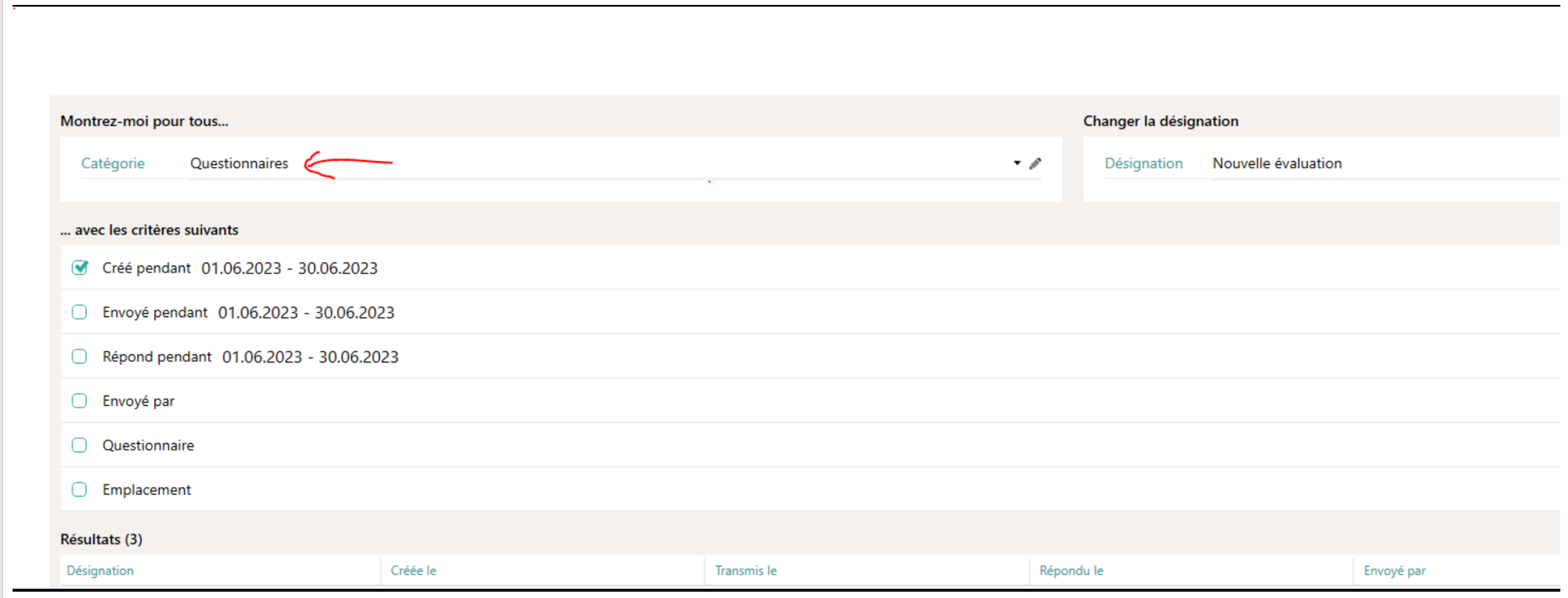 &Eacute;valuation du questionnaire