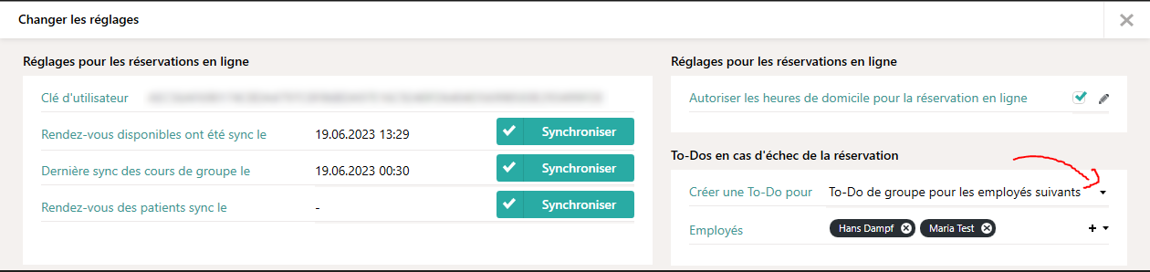 Choisir le destinataire de To Do