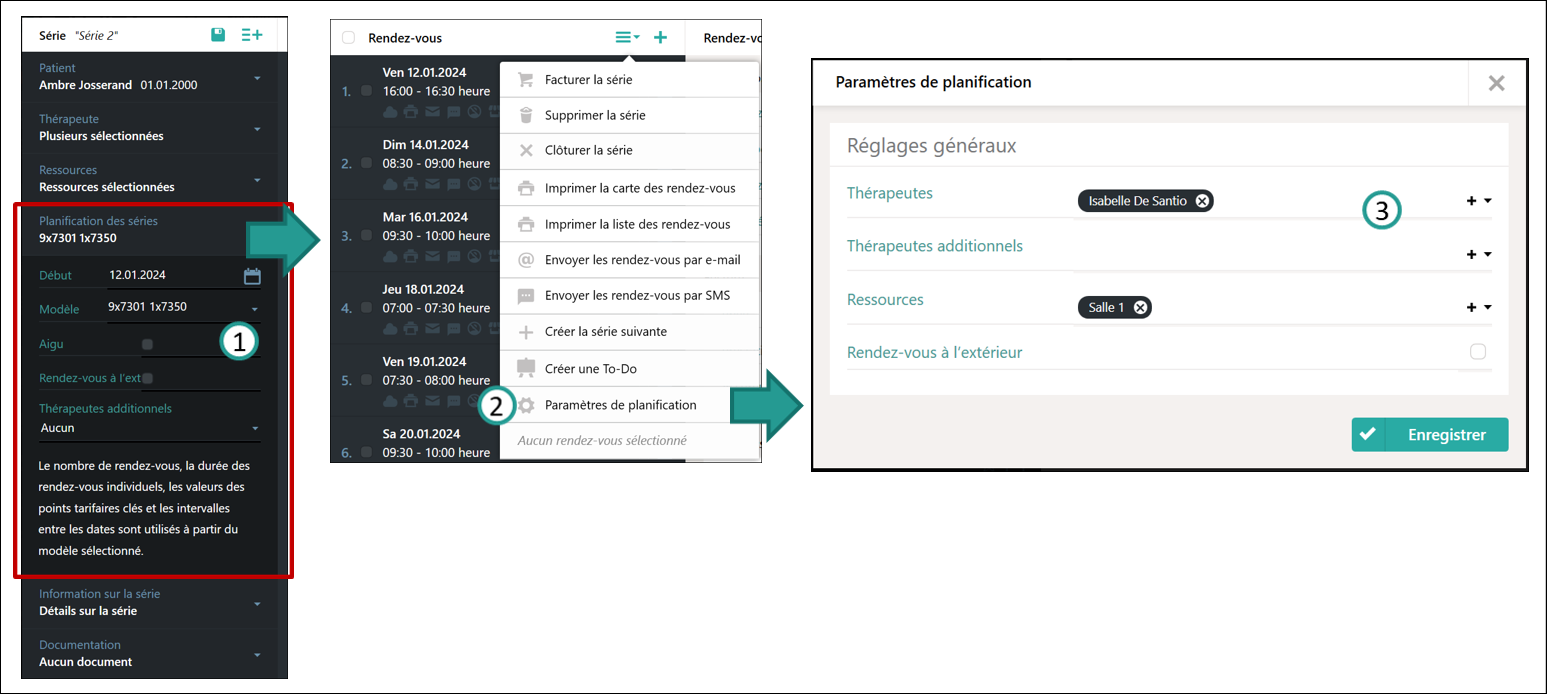 Modifier les r&eacute;glages de la planification de la s&eacute;rie