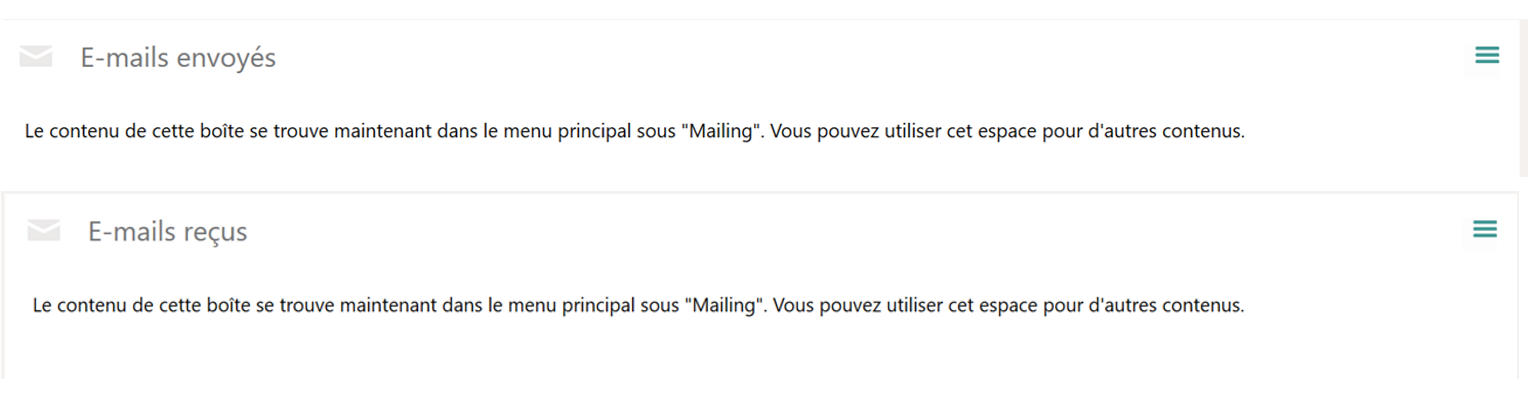 Les boîtes sont maintenant vides