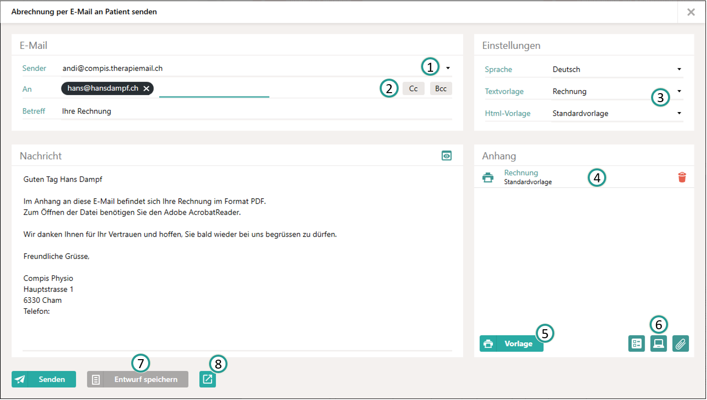Der neue E-Mail-Dialog