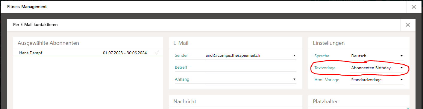 E-Mailvorlage