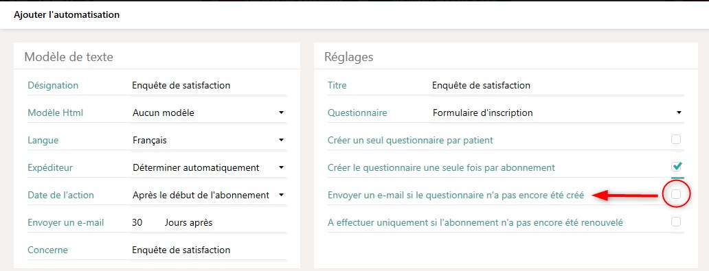 Nouveau d&eacute;clencheur d'e-mail