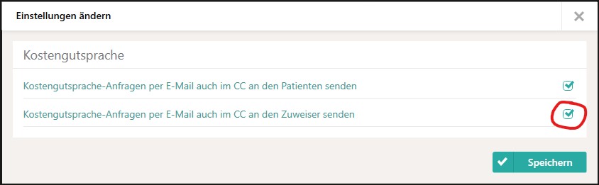 Zuweiser im CC