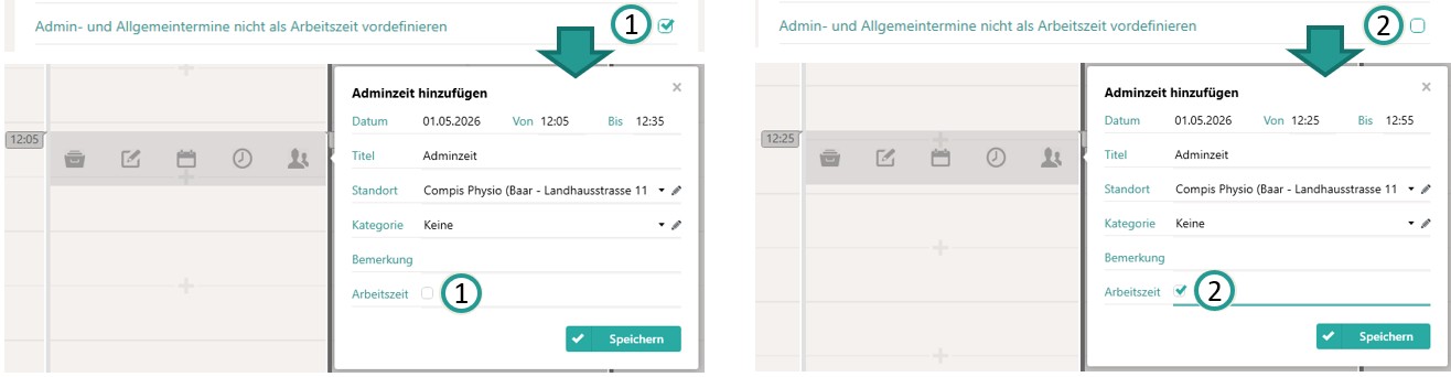 Arbeitszeit vorauswählen oder nicht
