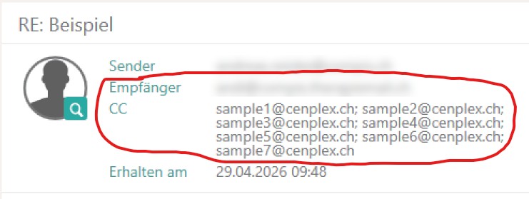 Anzeige aller Empfänger