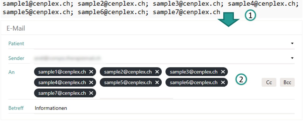 Adressen per Copy&Paste einfügen