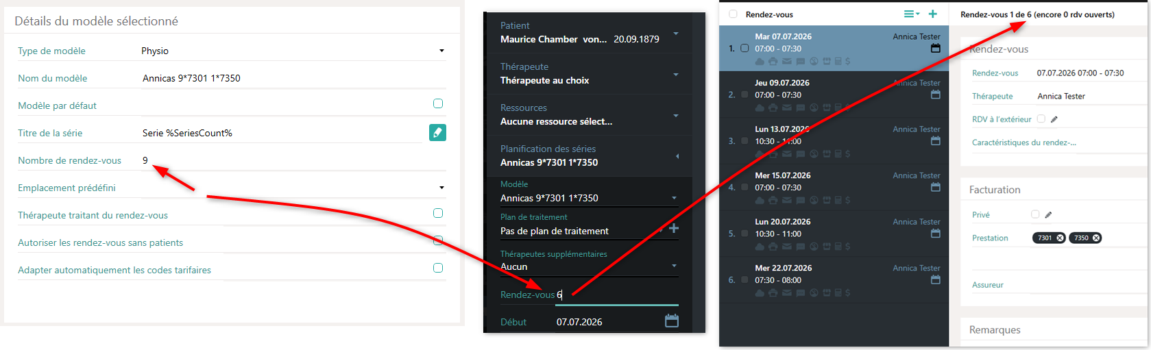 Nombre de rendez-vous configurable