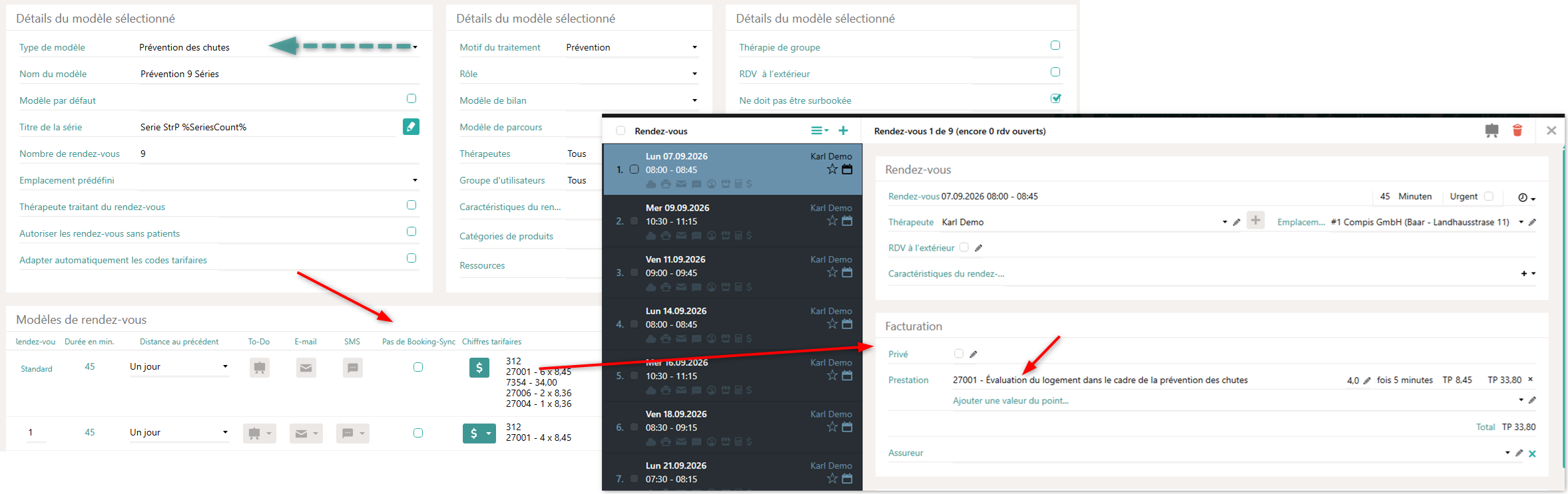 Positions tarifaires pour la prévention des chutes